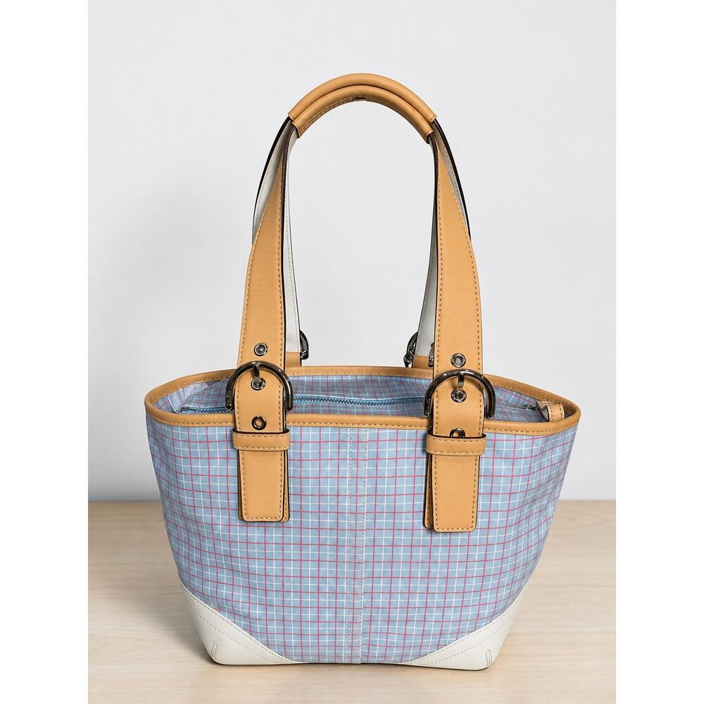NWT Vintage Coach 1823 Soho Plaid Twill Tote & Wristlet - Picture 3 of 14